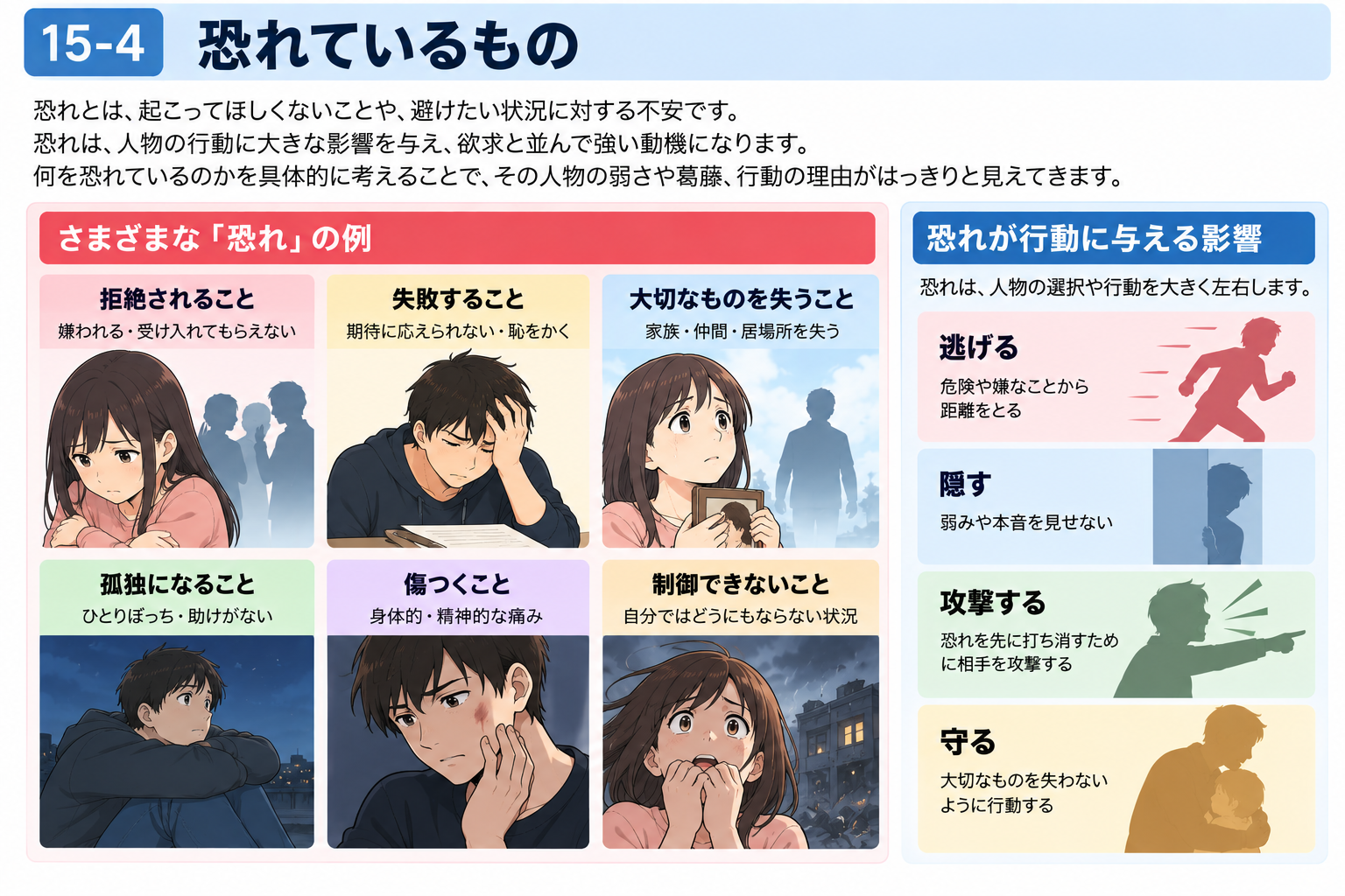 恐れているものと行動の関係を示す図